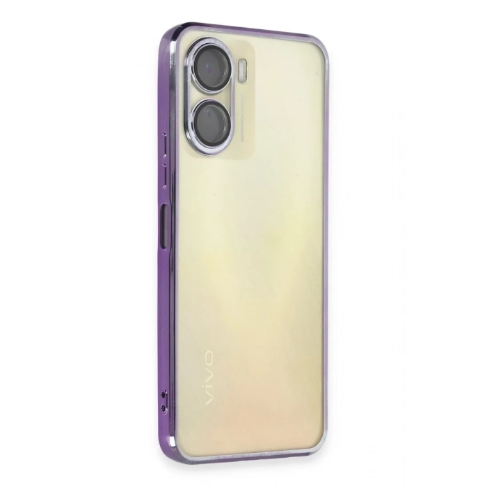 Vivo Y16 Kılıf Lensli Silikon - Mor