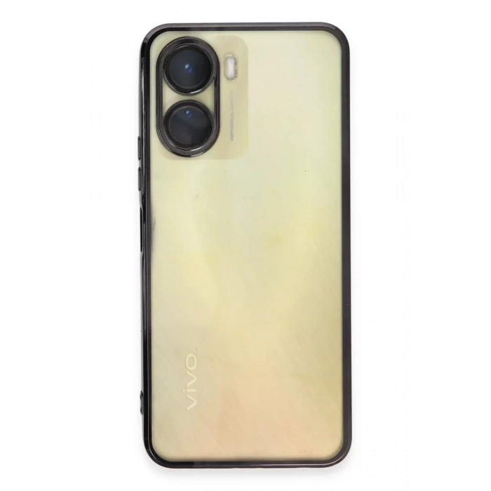 Vivo Y16 Kılıf Lensli Silikon - Siyah