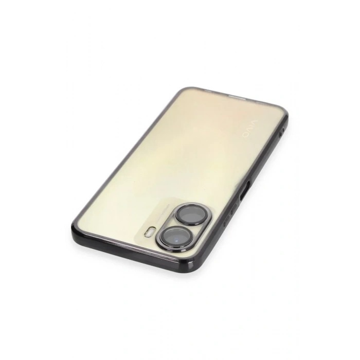 Vivo Y16 Kılıf Lensli Silikon - Siyah