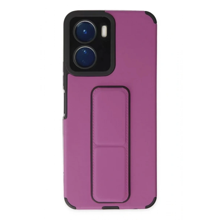 Vivo Y16 Kılıf Mega Standlı Silikon - Mor