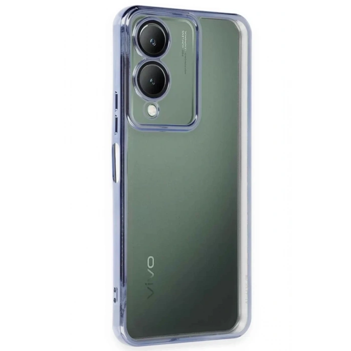 Vivo Y17S Kılıf Lensli Silikon - Açık Mavi