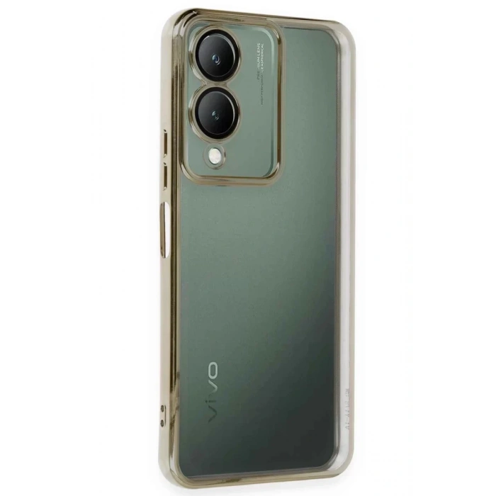 Vivo Y17S Kılıf Lensli Silikon - Gold