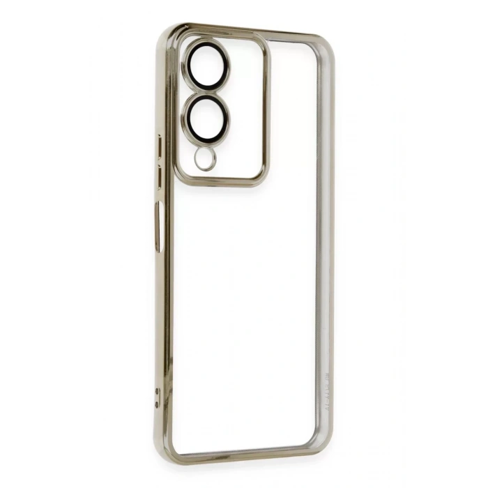 Vivo Y17S Kılıf Lensli Silikon - Gold