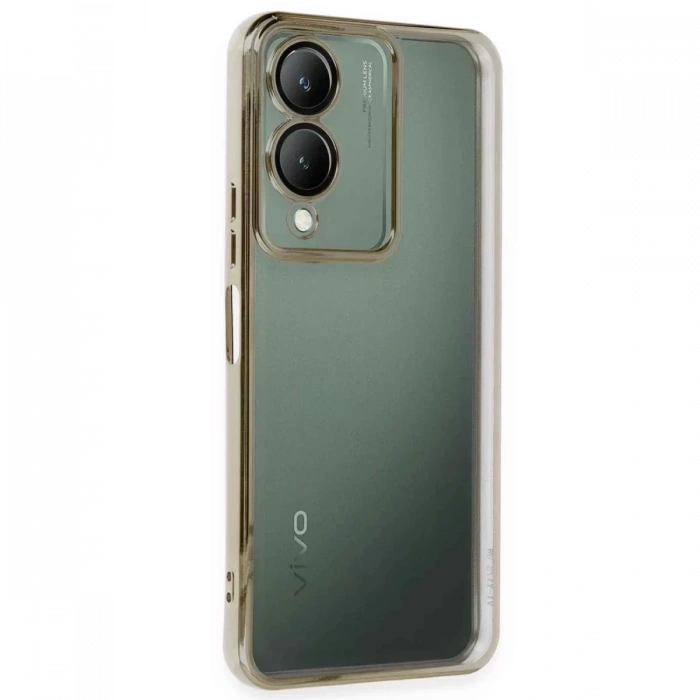 Vivo Y17S Kılıf Lensli Silikon - Gold