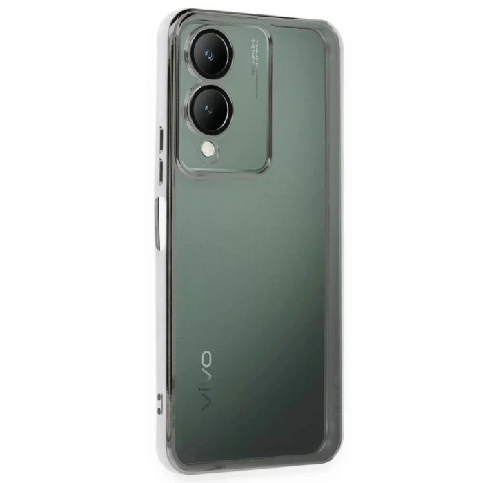 Vivo Y17S Kılıf Lensli Silikon - Gümüş