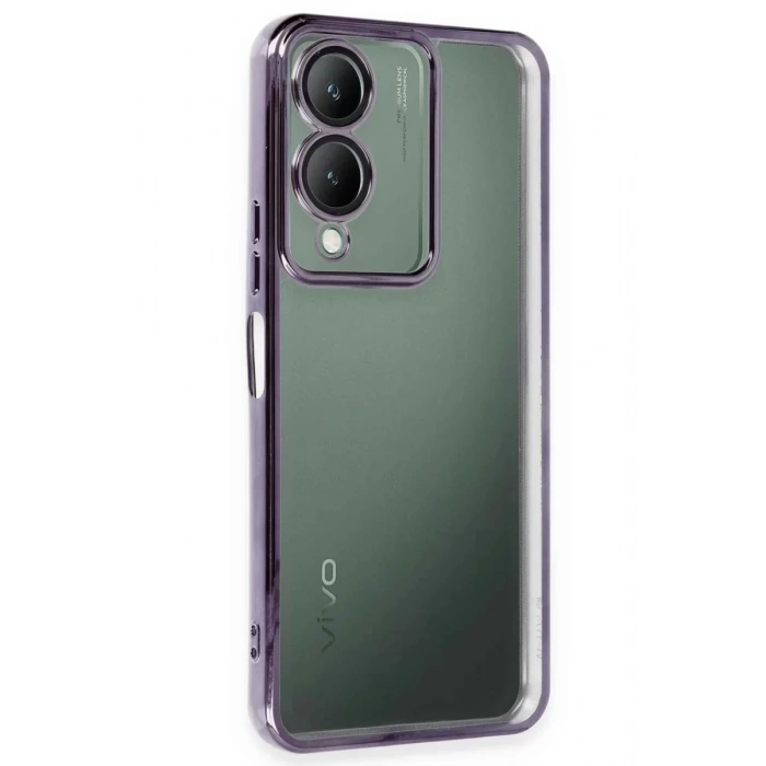 Vivo Y17S Kılıf Lensli Silikon - Mor