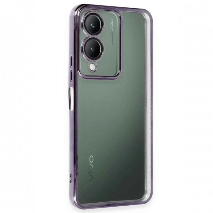 Vivo Y17S Kılıf Lensli Silikon - Mor