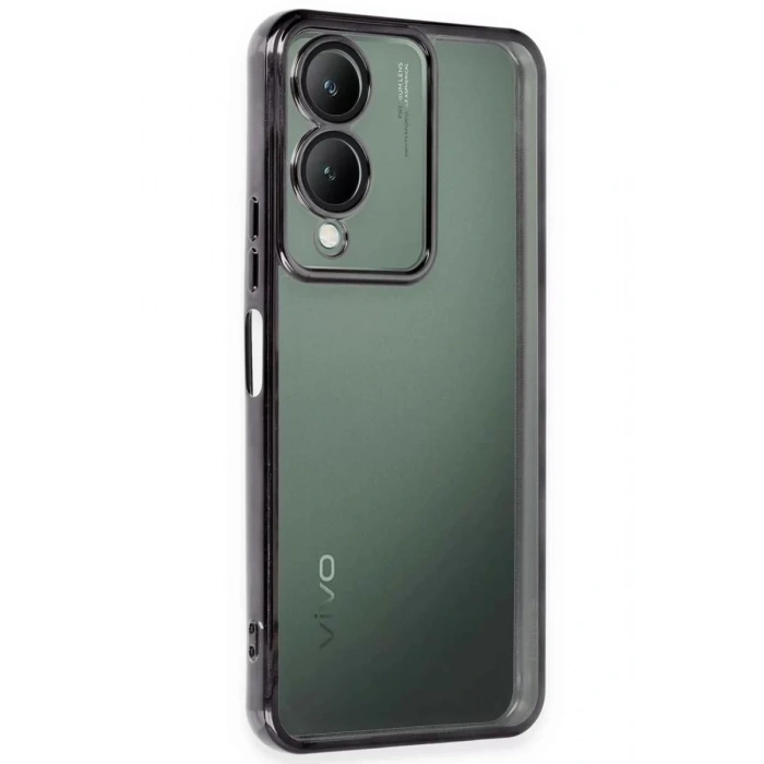 Vivo Y17S Kılıf Lensli Silikon - Siyah