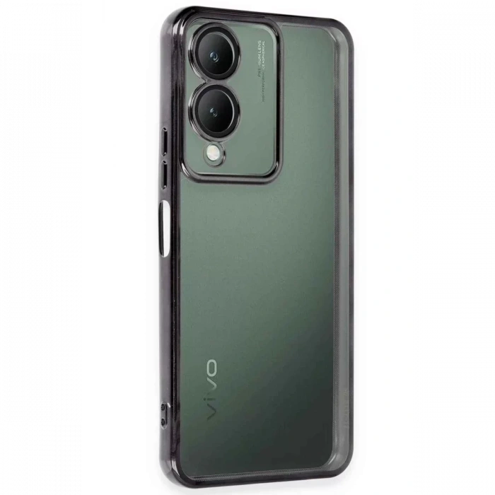 Vivo Y17S Kılıf Lensli Silikon - Siyah