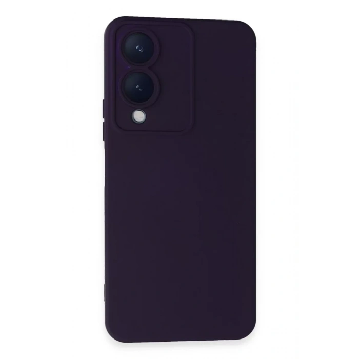 Vivo Y17S Kılıf Nano içi Kadife Silikon - Mor