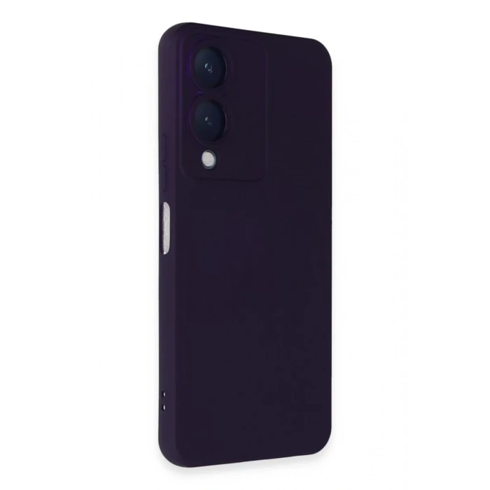 Vivo Y17S Kılıf Nano içi Kadife Silikon - Mor