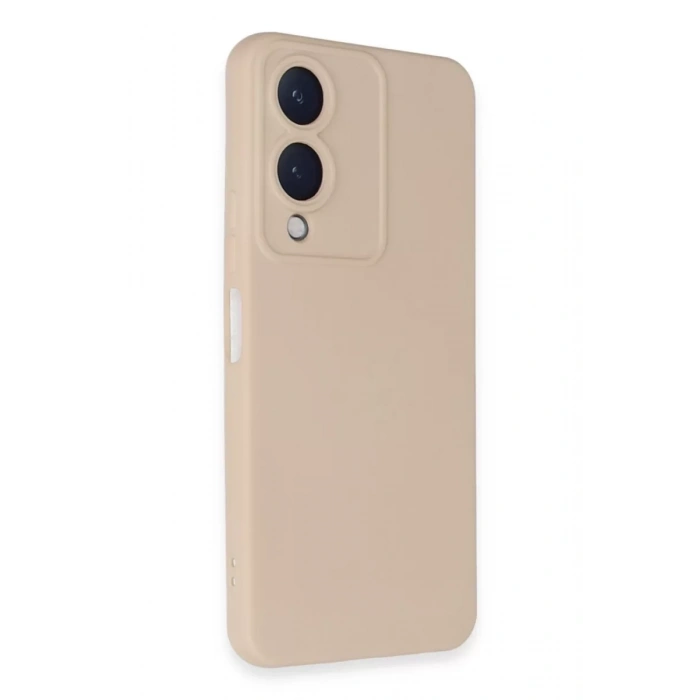 Vivo Y17S Kılıf Nano içi Kadife Silikon - Pudra