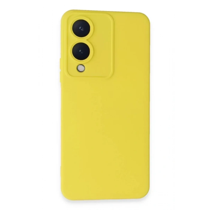 Vivo Y17S Kılıf Nano içi Kadife Silikon - Sarı