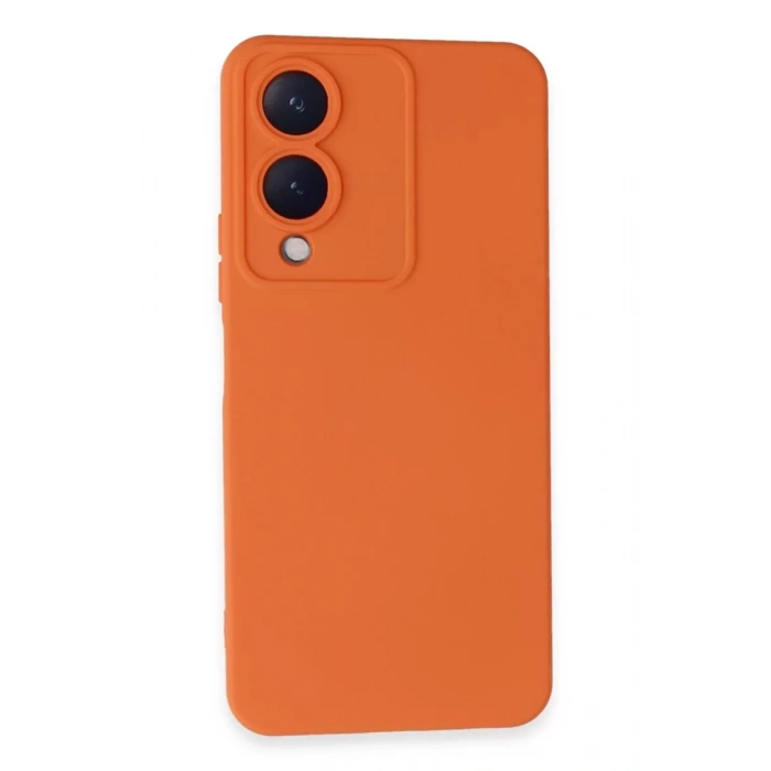 Vivo Y17S Kılıf Nano içi Kadife Silikon - Turuncu