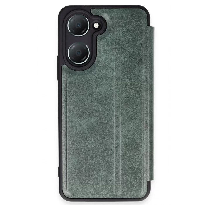 Vivo Y18 Kılıf Flip Cover - Koyu Yeşil