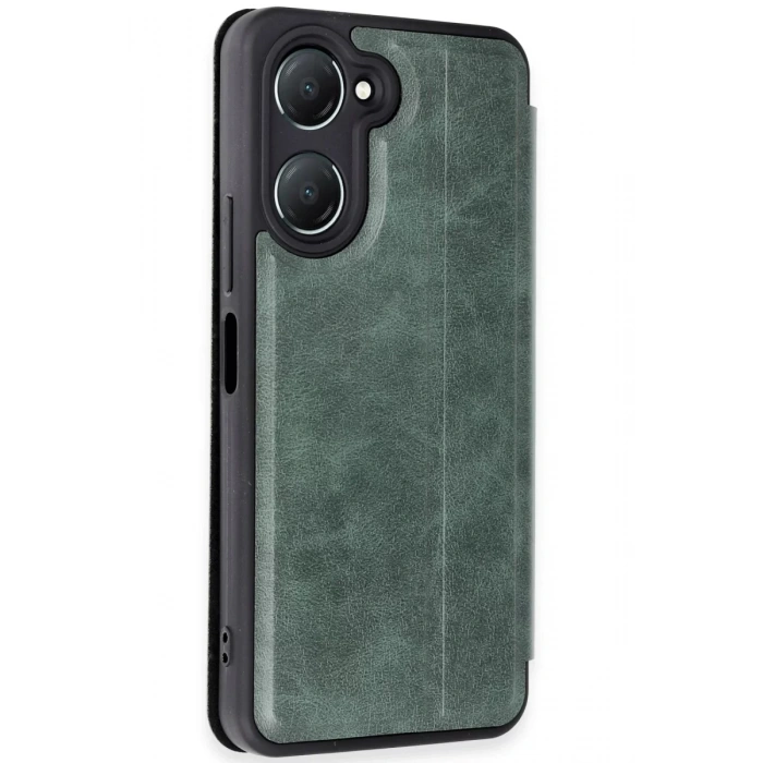 Vivo Y18 Kılıf Flip Cover - Koyu Yeşil
