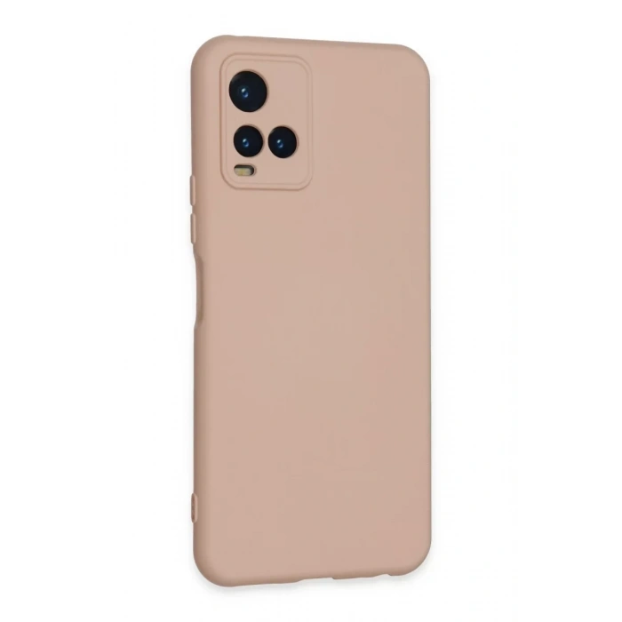 Vivo Y21S Kılıf Nano içi Kadife Silikon - Pudra