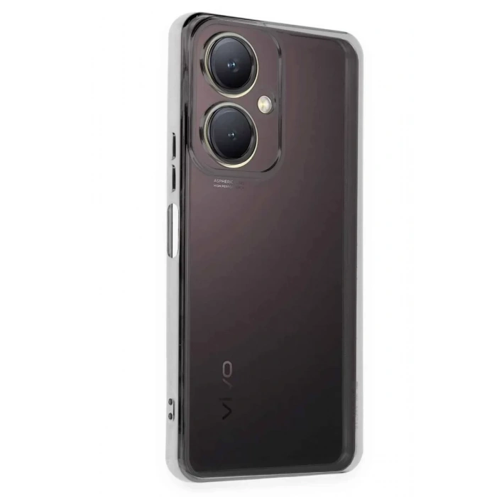 Vivo Y27 Kılıf Lensli Silikon - Gümüş
