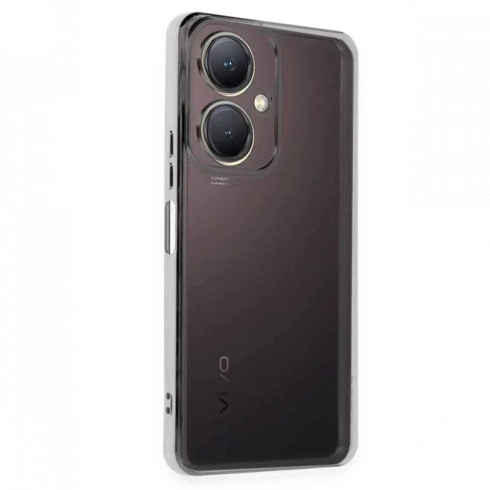 Vivo Y27 Kılıf Lensli Silikon - Gümüş