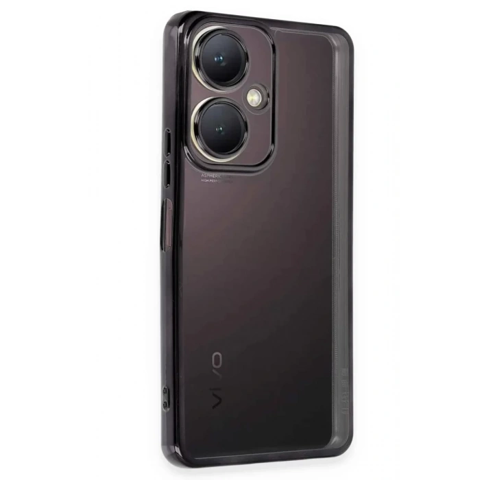 Vivo Y27 Kılıf Lensli Silikon - Siyah