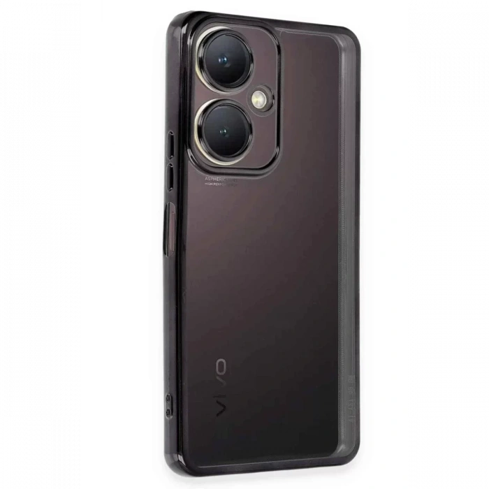 Vivo Y27 Kılıf Lensli Silikon - Siyah