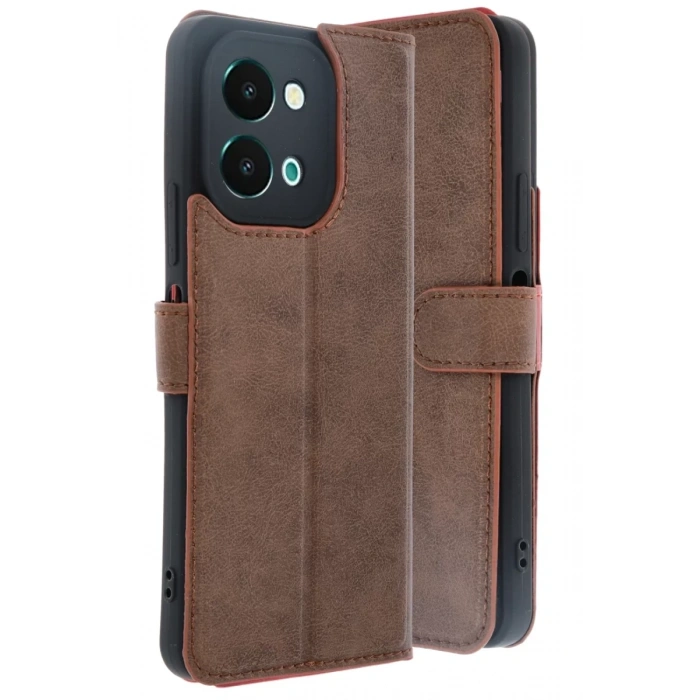 Vivo Y28 Kılıf Trend S Plus Kapaklı Kılıf - Taba
