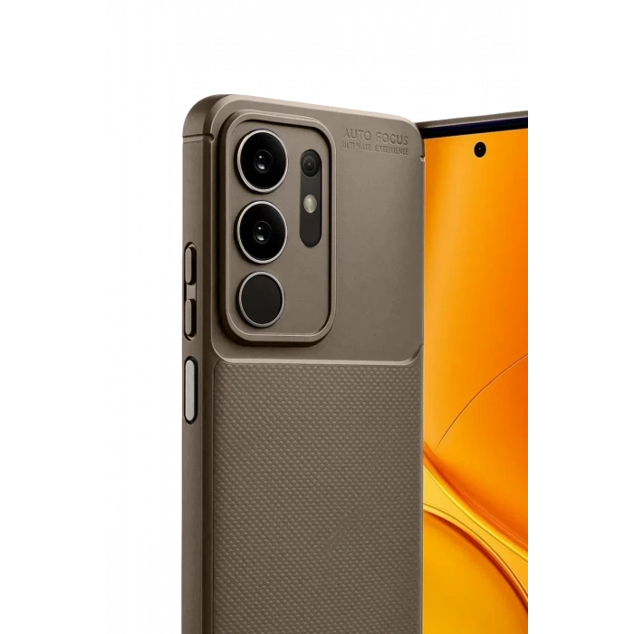 Vivo Y29 4G Auto Focus Karbon Kapak - Kahverengi
