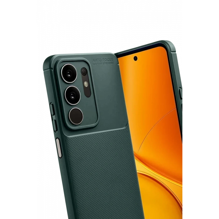 Vivo Y29 4G Auto Focus Karbon Kapak - Koyu Yeşil