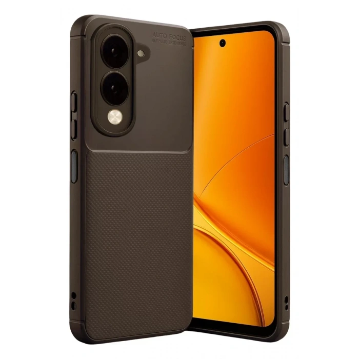 Vivo Y29S Auto Focus Karbon Kapak - Kahverengi
