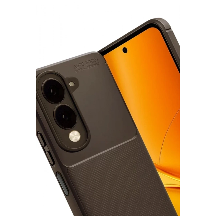 Vivo Y29S Auto Focus Karbon Kapak - Kahverengi