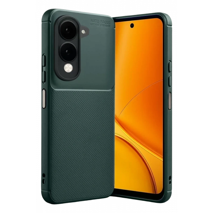 Vivo Y29S Auto Focus Karbon Kapak - Koyu Yeşil