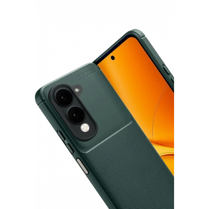 Vivo Y29S Auto Focus Karbon Kapak - Koyu Yeşil