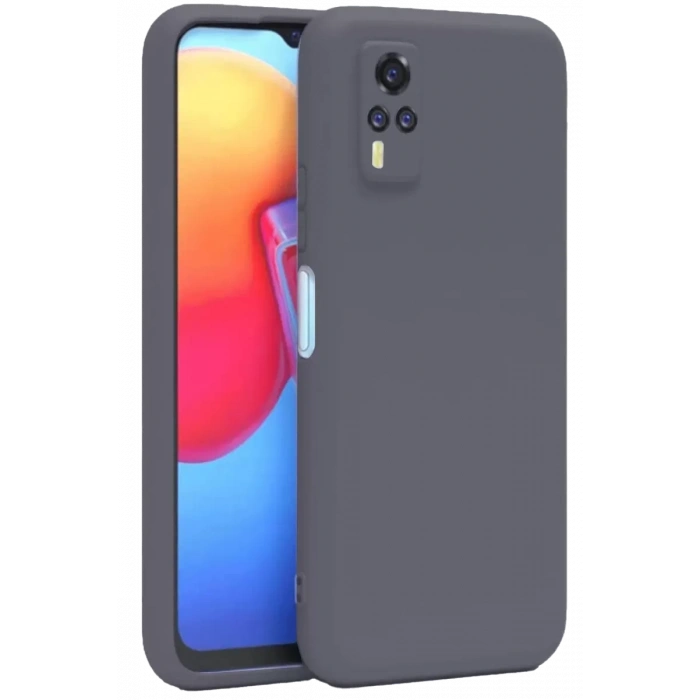 Vivo Y53S Kılıf Nano içi Kadife Silikon - Gri