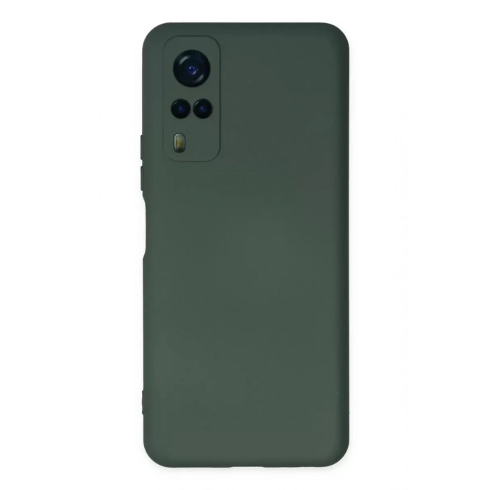 Vivo Y53S Kılıf Nano içi Kadife Silikon - Koyu Yeşil