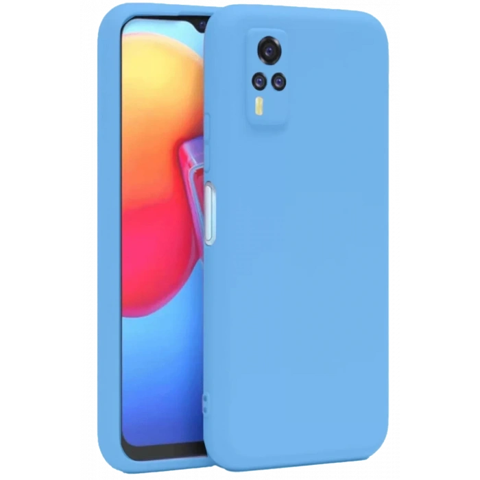 Vivo Y53S Kılıf Nano içi Kadife Silikon - Mavi