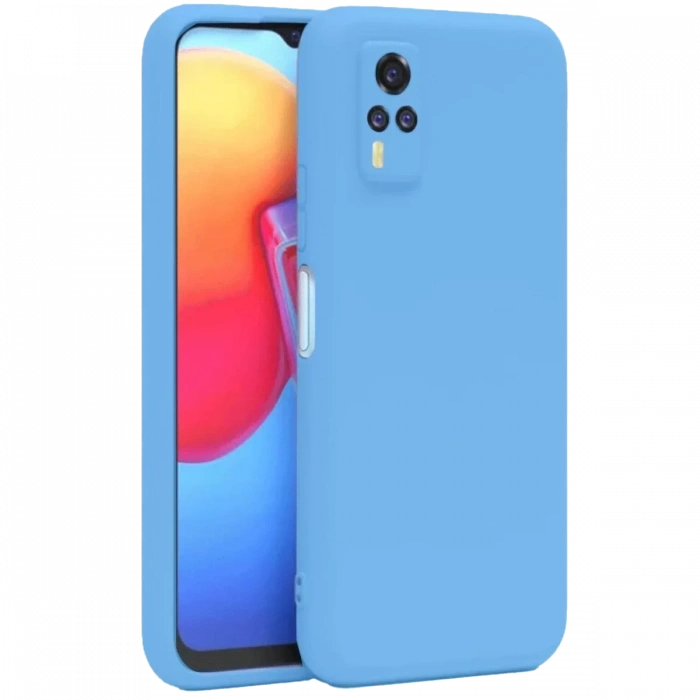 Vivo Y53S Kılıf Nano içi Kadife Silikon - Mavi