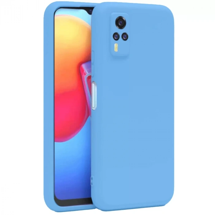 Vivo Y53S Kılıf Nano içi Kadife Silikon - Mavi