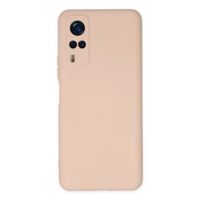 Vivo Y53S Kılıf Nano içi Kadife Silikon - Pudra