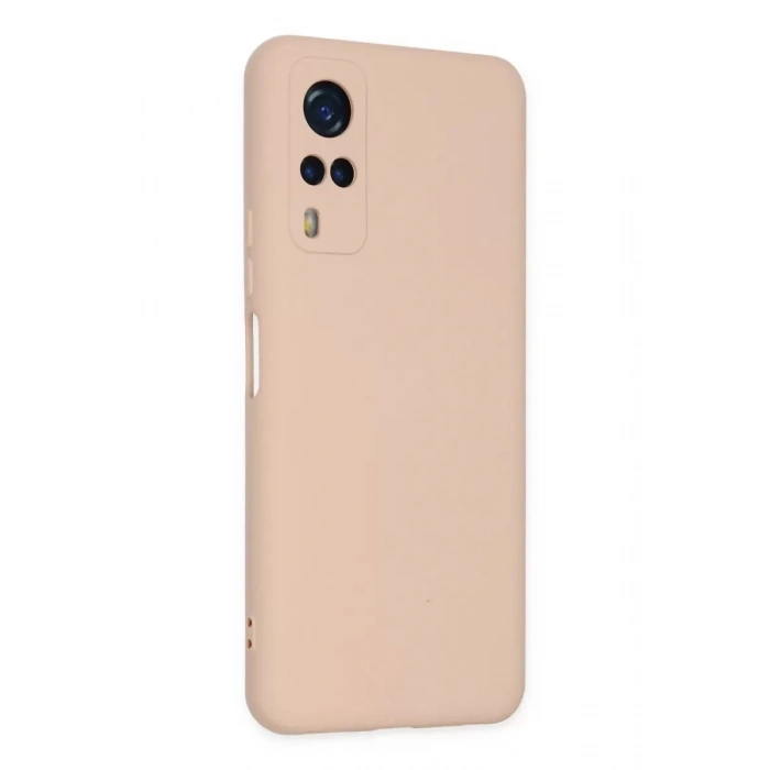 Vivo Y53S Kılıf Nano içi Kadife Silikon - Pudra
