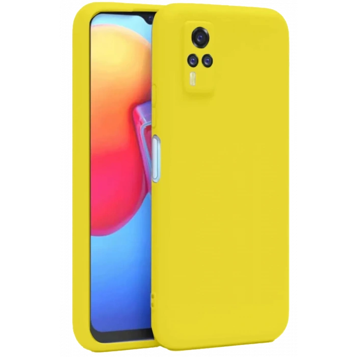 Vivo Y53S Kılıf Nano içi Kadife Silikon - Sarı