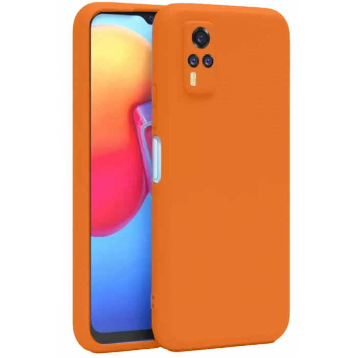 Vivo Y53S Kılıf Nano içi Kadife Silikon - Turuncu