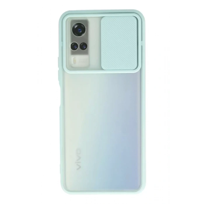 Vivo Y53S Kılıf Palm Buzlu Kamera Sürgülü Silikon - Turkuaz