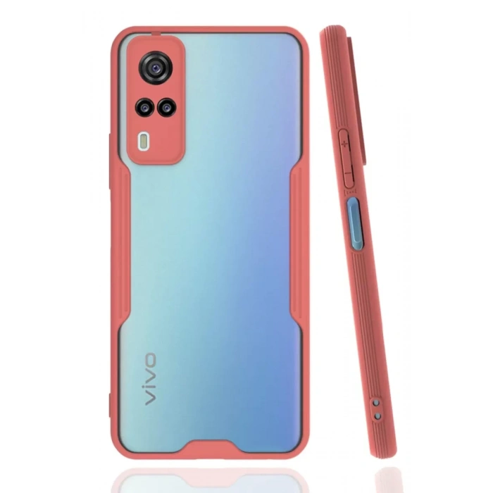 Vivo Y53S Kılıf Platin Silikon - Pembe