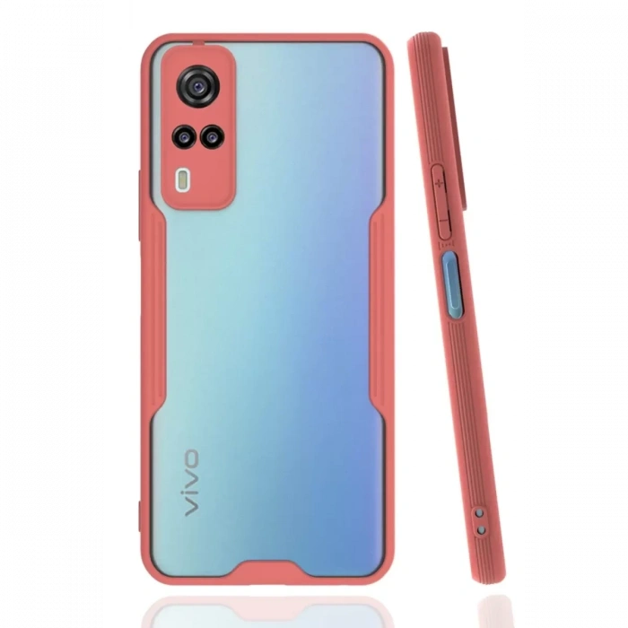 Vivo Y53S Kılıf Platin Silikon - Pembe