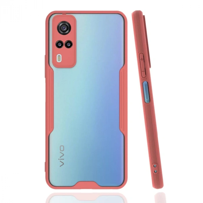 Vivo Y53S Kılıf Platin Silikon - Pembe