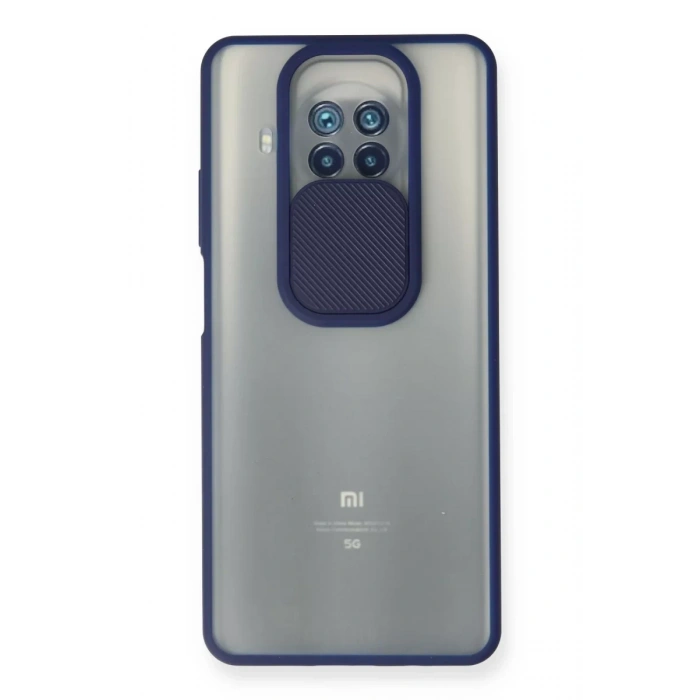Xiaomi Mi 10T Lite Kılıf Palm Buzlu Kamera Sürgülü Silikon - Lacivert