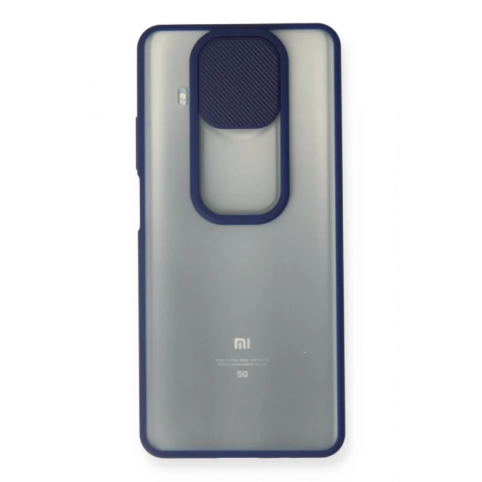 Xiaomi Mi 10T Lite Kılıf Palm Buzlu Kamera Sürgülü Silikon - Lacivert