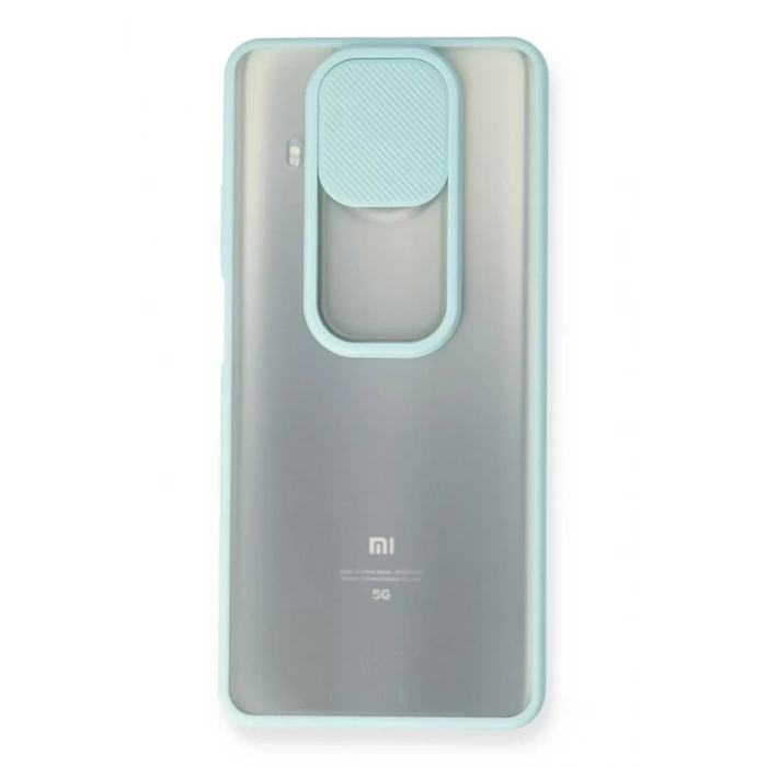 Xiaomi Mi 10T Lite Kılıf Palm Buzlu Kamera Sürgülü Silikon - Turkuaz