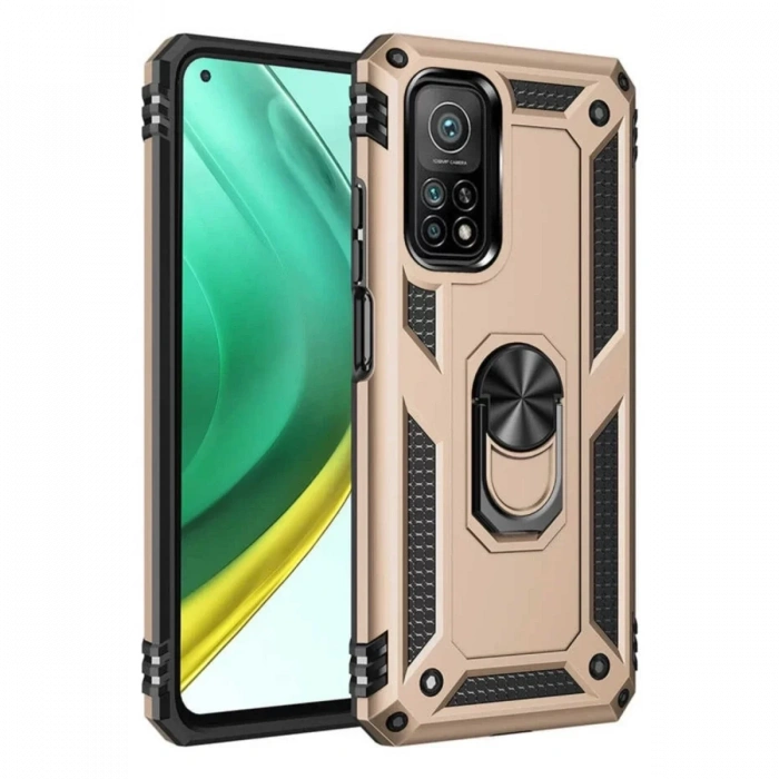 Xiaomi Mi 10T Pro Kılıf Sofya Yüzüklü Silikon Kapak - Gold