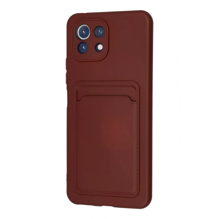 Xiaomi Mi 11 Kılıf Kelvin Kartvizitli Silikon - Bordo
